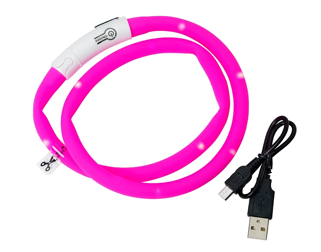 Dogman Blinkhalsband LED Rosa