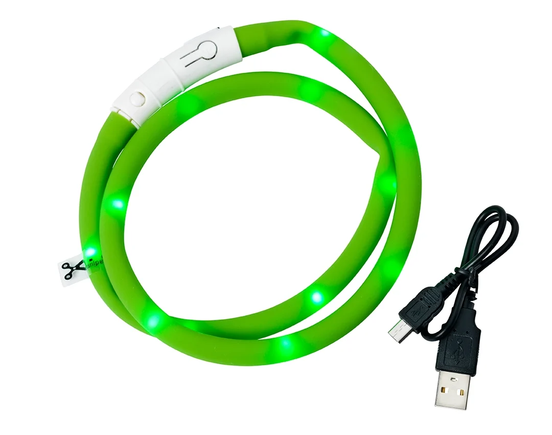 Dogman Blinkhalsband LED Grön