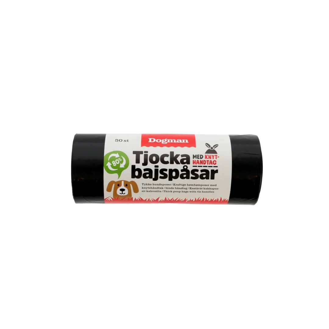 Dogman Bajspåsar med handtag 50p SVART