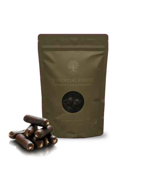 ESSENTIAL FOODS Finest Venison & Duck Sausages 8 pcs