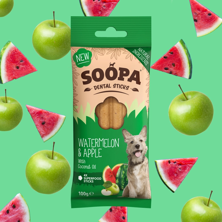 SOOPA Watermelon & Apple Dental Sticks -Veganska