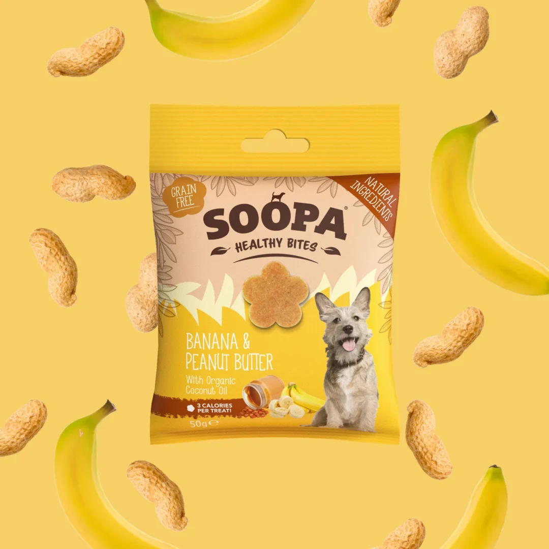 SOOPA Bites Banan- och jordnötssmör hundgodis