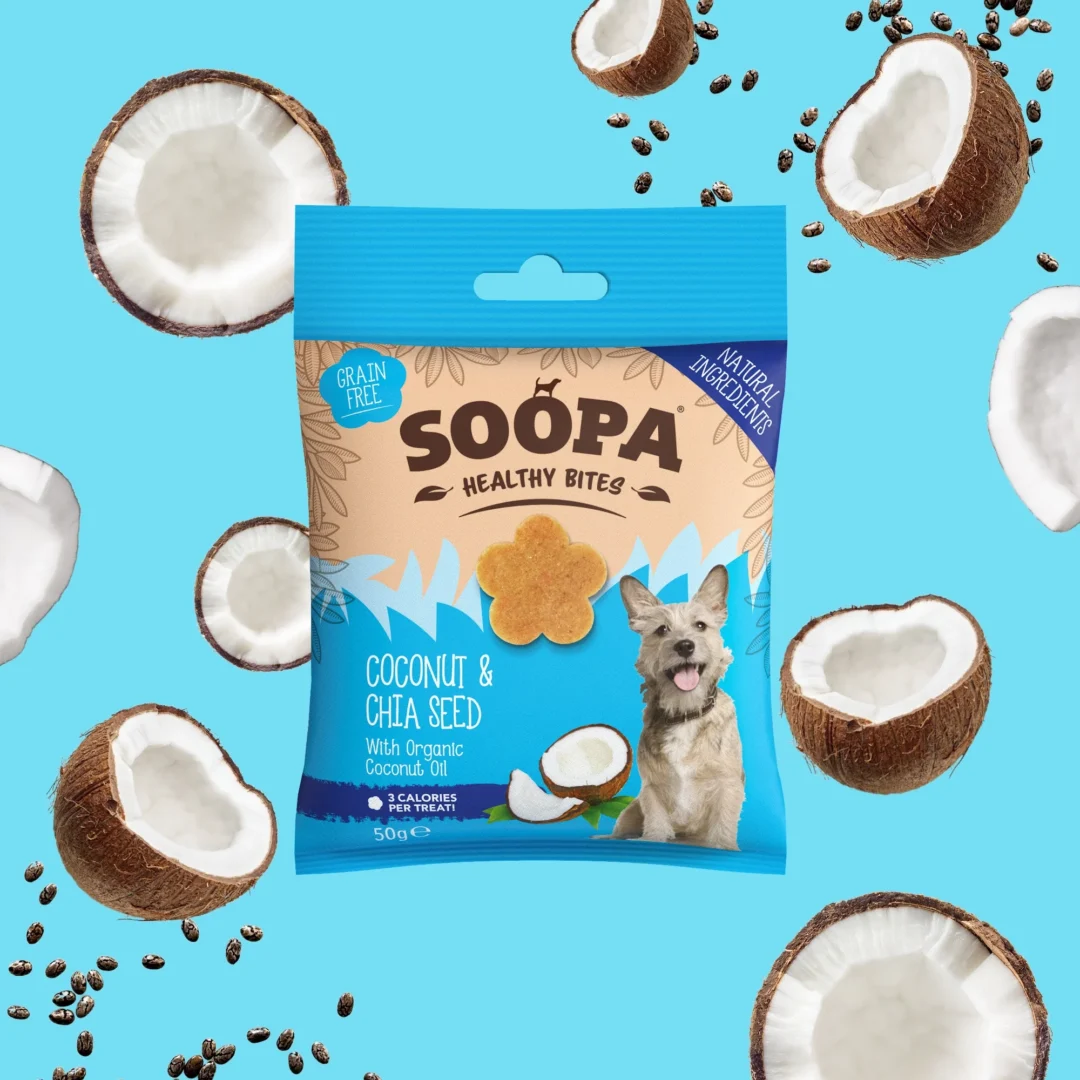 SOOPA Bites kokosnöt och chiafrö hundgodis