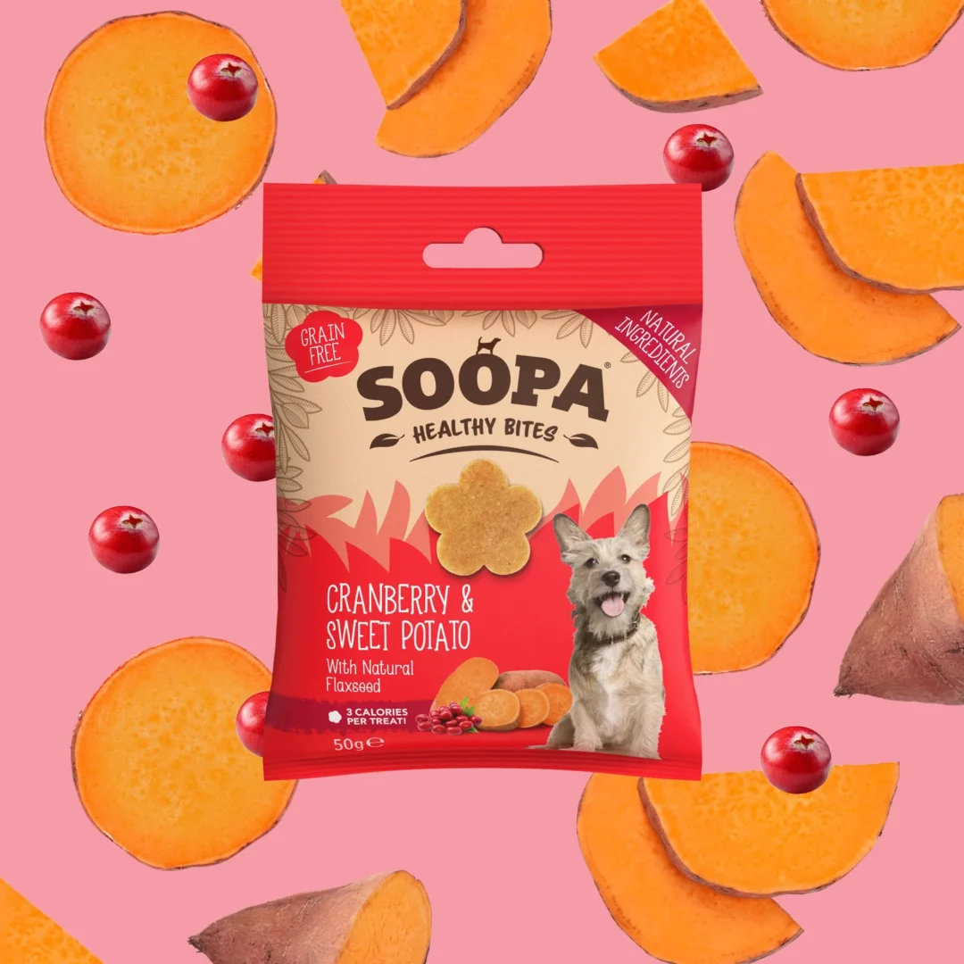SOOPA Bites tranbär och sötpotatis hundgodis