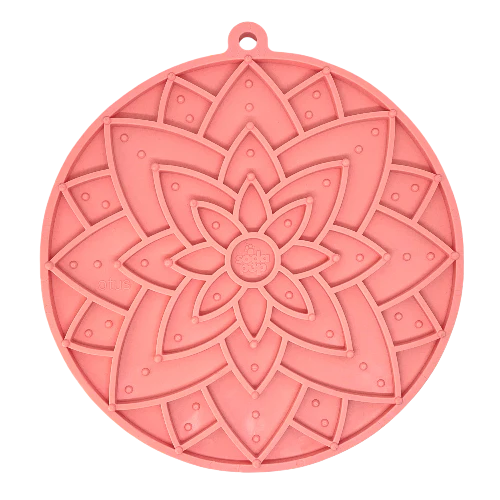 SodaPup Lick Mat rund med sugpropp Pink Lotus