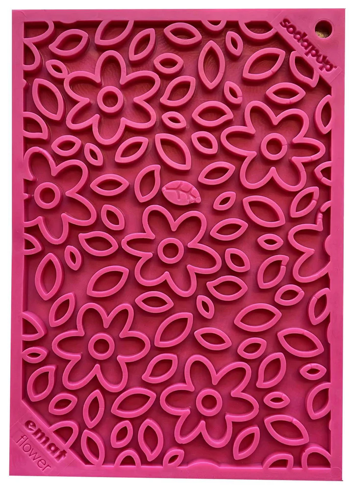 SodaPup Lick Mat Mini Flower Power Pink