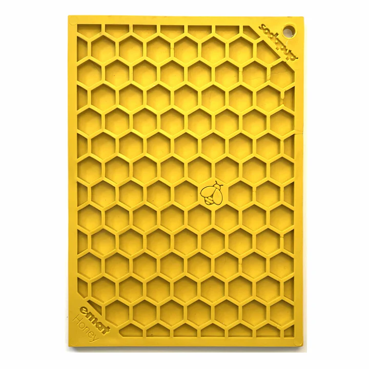 SodaPup Lick Mat Mini Honeycomb Yellow