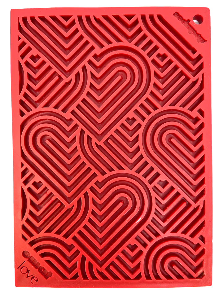SodaPup Lick Mat Mini Red Hearts
