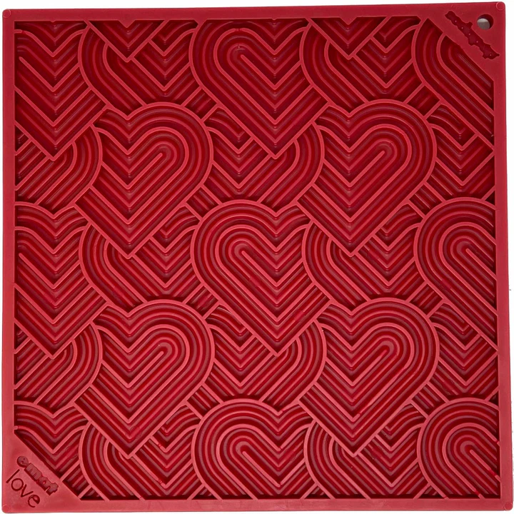 SodaPup Lick Mat Large Red Hearts