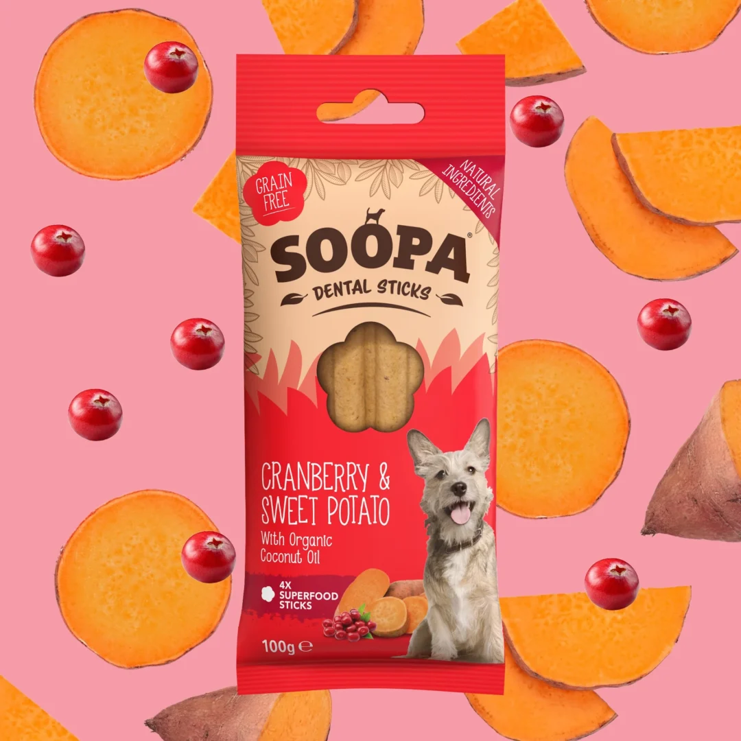 SOOPA Cranberry & Sweet Potato  Dental Sticks -Veganska