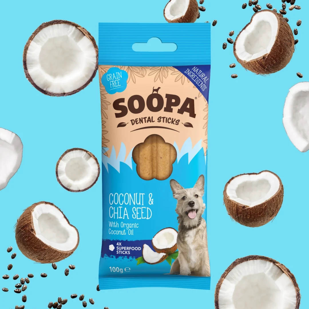 SOOPA Coconut & Chia Seed Dental Sticks -Veganska