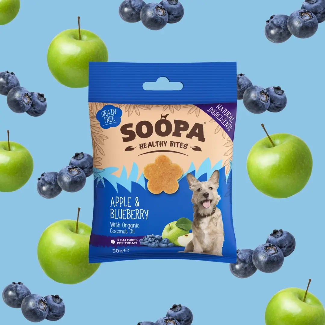 SOOPA Bites äpple och blåbär hundgodis