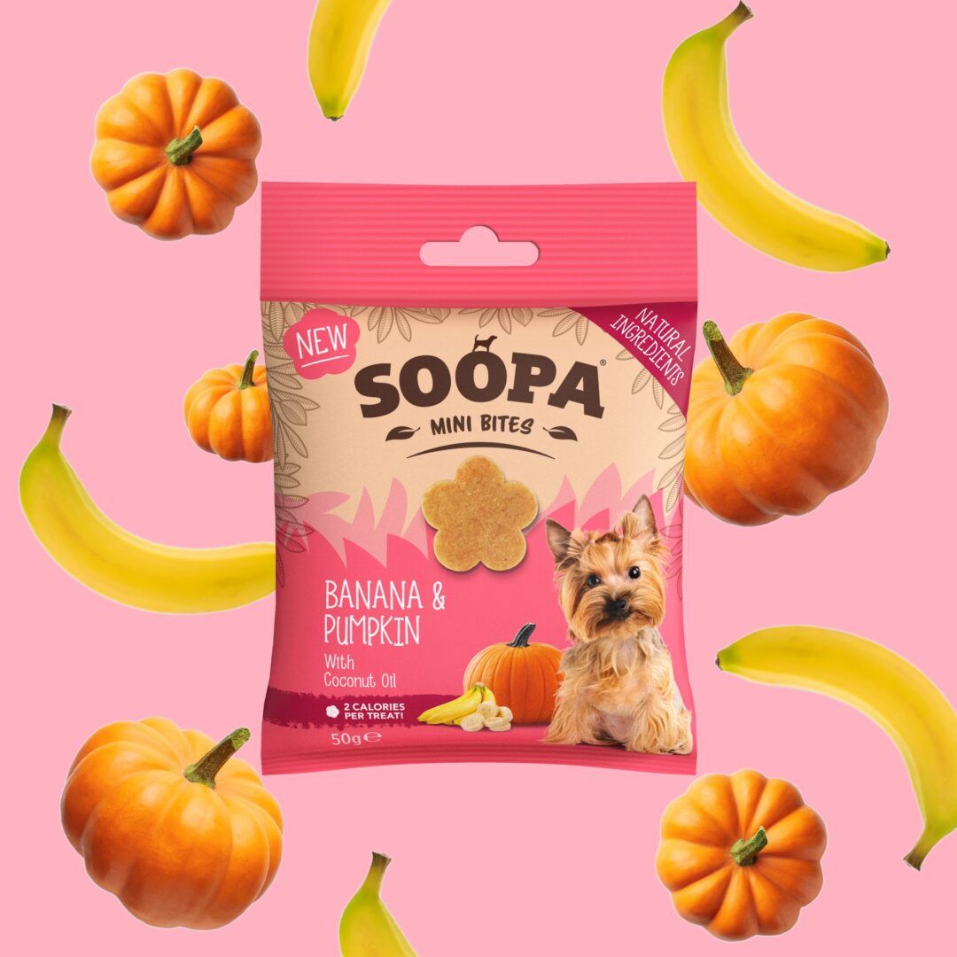 SOOPA Mini Bites Banan och Pumpa Hundgodis